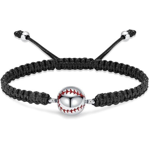 Adjustable Baseball Urn Bracelet for Ashes Cremation Bracelet for Human / Pet / Women / Men Stainless Steel Memorial Ashes Bangle Keepsake Ash Bangle