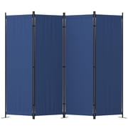 Room Divider 4 Panel Folding Privacy Screens 88 Portable Room Partition for Room Separator Freestanding Wall Divider for Office Bedroom Classroom Hospital, Blue
