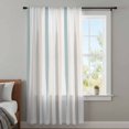thumbnail image 4 of Teal Beige Brown Sheer Curtains 45 Inches Long, Modern Oil Painting Striped Abstract Art Light Filering Curtains, Breathable Simi Curtain Privacy Drapes for Kitchen Bathroom Small Window Treatment, 4 of 9