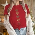 thumbnail image 4 of Enjoytime Womens Casual Tops Valentine Lover Heart Graphic Round Neck Short Sleeve Blouses Trendy Fashion Shirts Plus Size Clothing Red L, 4 of 7