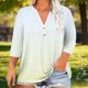 thumbnail image 1 of Xuyuer Women's Casual Plus Size Printed 3/4 Sleeve V-Neck Blouse Fashionable And Comfortable Top, 1 of 5