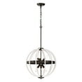 thumbnail image 2 of Cary 19 in. 6-Light Indoor White and Rustic Black Finish Chandelier with Light Kit, 2 of 5