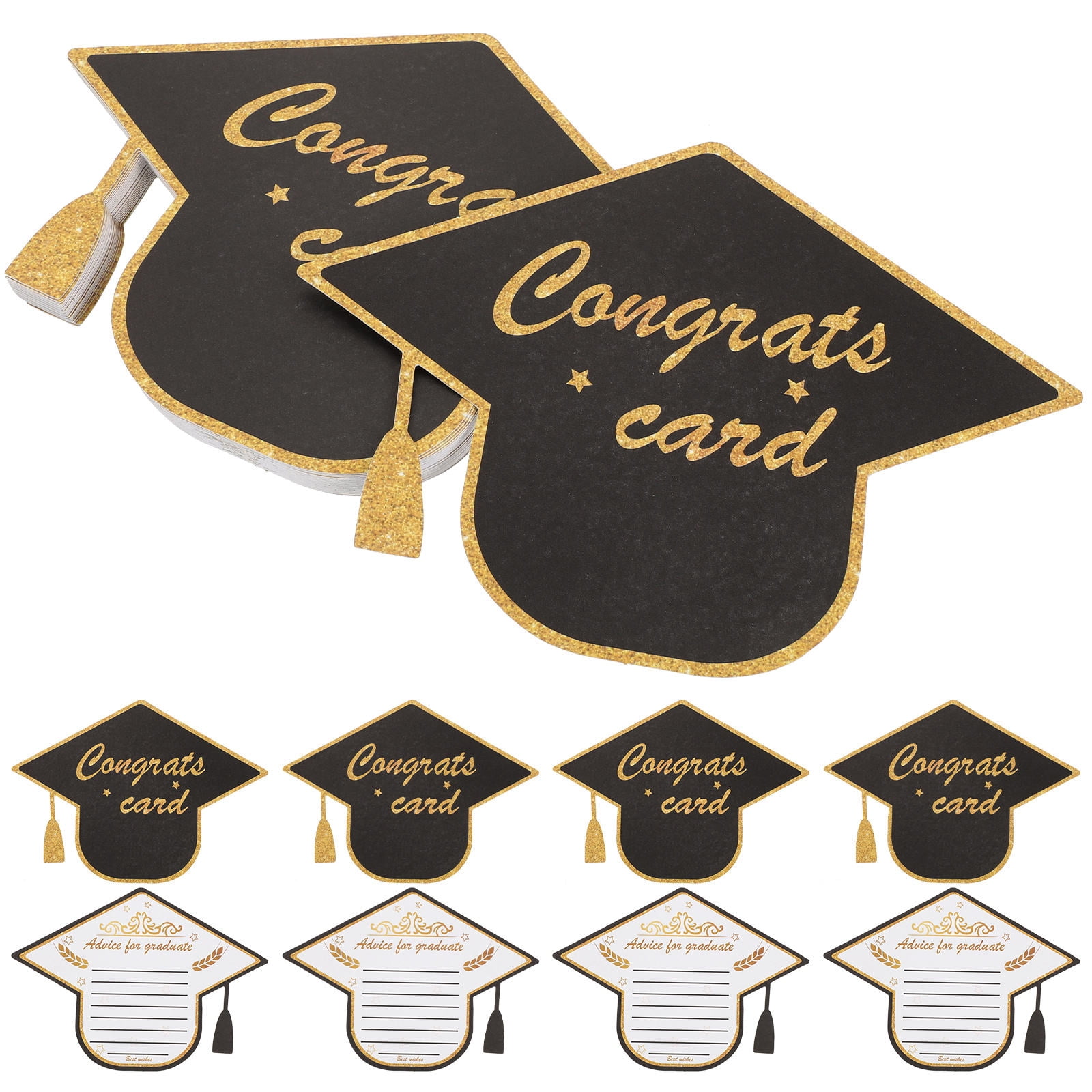 Worgeous 120 pcs  Graduation Theme Greeting Cards Paper Graduation Cap Shape Cards Presents