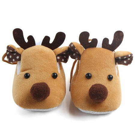 

Cute Winter Warm Baby Antiskid Christmas Deer Shoes Sweet Toddlers Shoes Baby Girls Infant Prewalker，Coffee