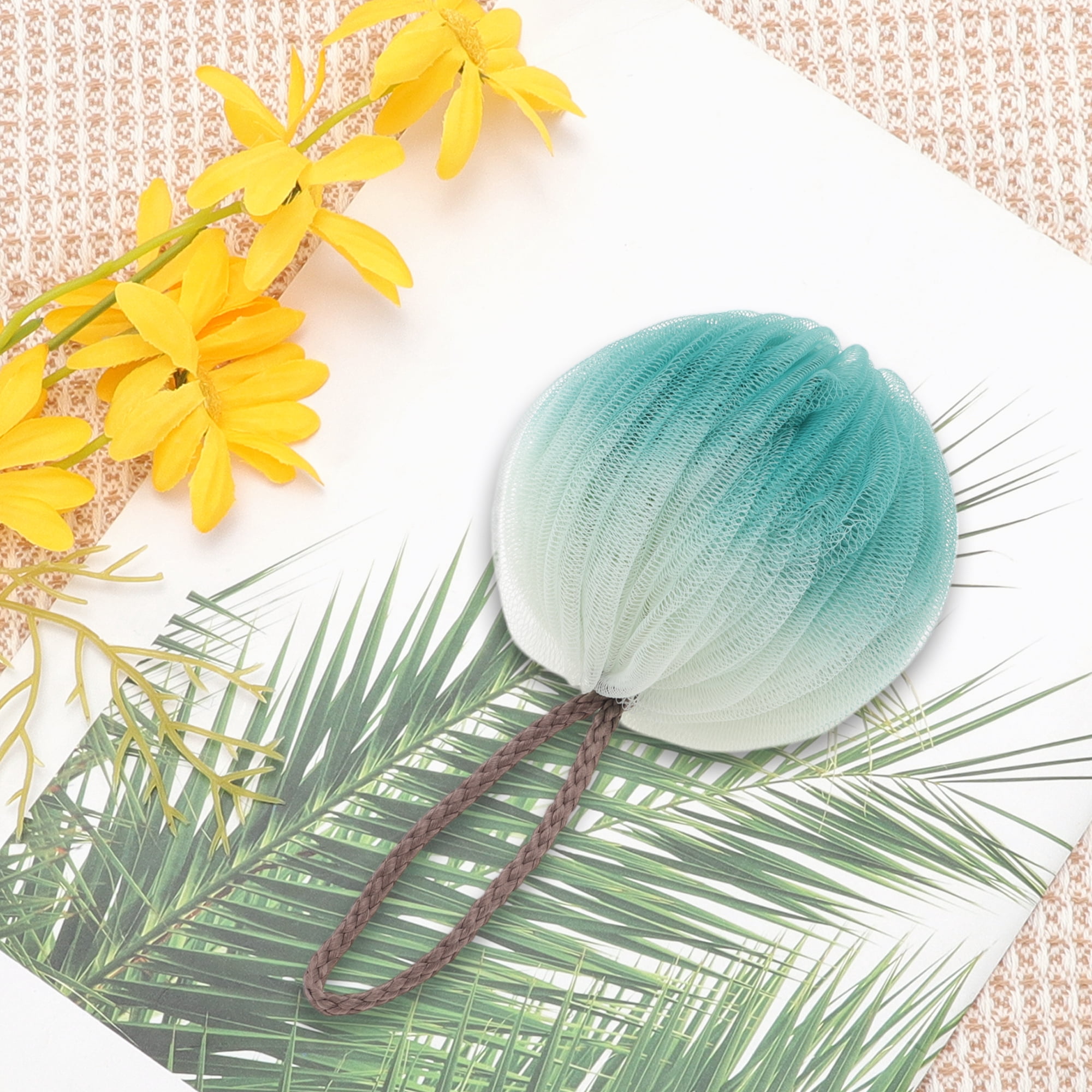 Unique Bargains Two Colors Bath Shower Loofah Sponge 1 Pc Green