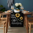 thumbnail image 2 of Sunflowers Table Runner - 60 Inch Long, Kitchen Dining Table Runner Dresser Scarves, Modern Bee You Are My Sunshine Black Farmhouse Decor for Coffee Tables Wedding Party Banquet, 2 of 8