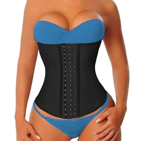 

SLIMBELLE Women s Latex Sport Girdle Waist Trainer Cincher Corset - 3 Hook Underbust Hourglass Body Shaper for Weight Loss