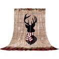 thumbnail image 2 of Merry Christmas Throw Flannel Blanket 40x50In Elk Pine and Berry Red and Black Buffalo Plaid Super Soft Cozy Bed Blanket, Lightweight Plush Fuzzy Bed Throw for Bedroom Sofa Couch Living Room, 2 of 4