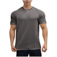 thumbnail image 2 of pstuiky camisetas de hombre, Camiseta deportiva de manga corta para hombre, con cuello alto y media cremallera, para fitness y ocio, de color liso camisas casuales para hombre xxxl, 2 of 3