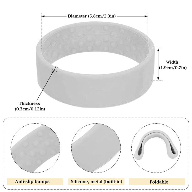 Minnieouse Gel de sílice que permanece en su lugar durante todo el día banda elástica para el cabello para coleteros accesorio para el cabello Accesorio para el cabello gris
