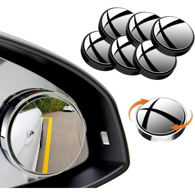 HUGFEGWE Suction Cup Car Convex Blind Spot Mirror 2pcs, Blind Spot Mirror Reversing Auxiliary Blind Spot Mirrors,Suction Cup Blind Spot Mirror for Car Convex Wide Angle Rear View 360° for U2537-15255