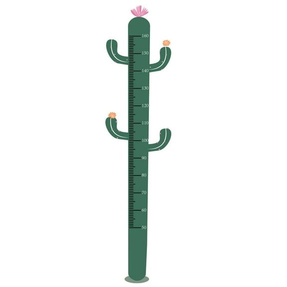 Worgeous Height Growth Chart Cactus Shape Height Growth Measurement Sticker for Wall