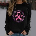thumbnail image 2 of SOOMLON Breast Cancer Awareness Women's T-Shirt Breast Cancer Awareness October Pink Tops T-Shirts Printed Loose Tops Women Clothes Long Sleeve Round Neck Pink Shirts for Women Sexy L, 2 of 4