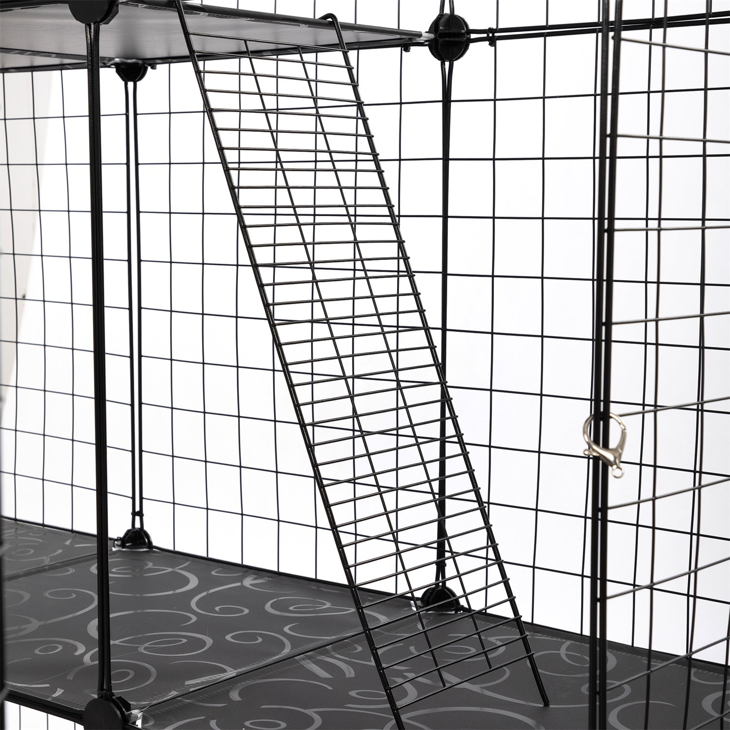 Pefilos 72" Large DIY Cat Crate for Indoor, 3-Tier Wire Cat Cage, Cat Playpen with 3 Platforms, 3 Ramp Ladders and 4 Doors kitten, Black Pefilos 72" Large DIY Cat Crate for Indoor, 3-Tier Wire Cat Cage, Cat Playpen with 3 Platforms, 3 Ramp Ladders and 4 Doors kitten, Black