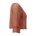 thumbnail image 2 of Ropa Playa Ocean Pacific para Mujer Blusa Corta Crochet Manga Larga Acampanada Rojo Talla CH, 2 of 4