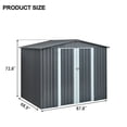 thumbnail image 3 of 6x8ft Metal Storage Shed with Double Doors, Heavy-Duty Galvanized Steel Outdoor Garden Shed, 3 of 3