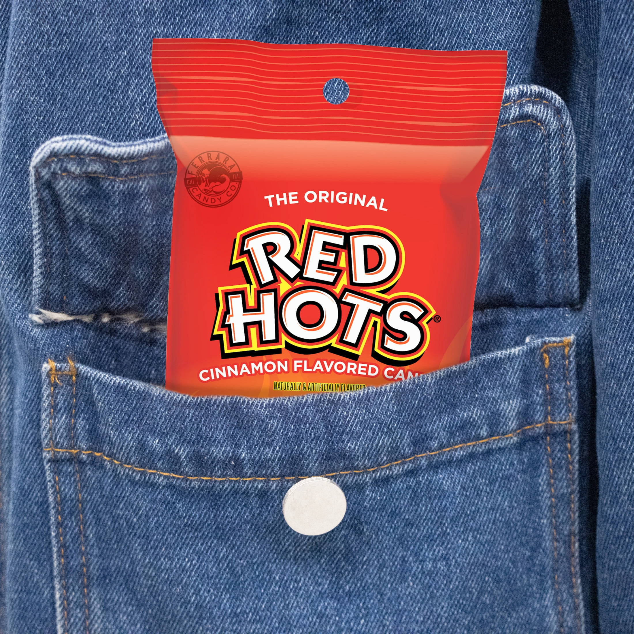 Red Hots Original Cinnamon Candies, Peg Bag, 2.08 oz