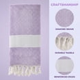 thumbnail image 3 of Unique Bargains 2 Pack Geometric Turkish Beach Sandproof Towel Light Purple/Grey 71" x 40", 3 of 8