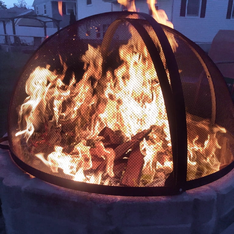 SUNCREAT Outdoor Fire Pit Spark Screen Cover Accessory， Patio Round ...