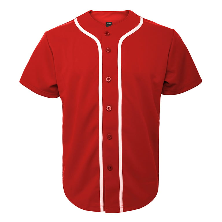 Youth & Adult White Full Button Baseball Jersey - Blank Jerseys