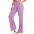 thumbnail image 1 of Innerwin Women's High Waist Yoga Pants with Pockets and Drawstring, Solid Color, Pink, 3XL, 1 of 6