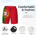 thumbnail image 3 of Mens Swim Trunks Portugal Flag Quick Dry Board Shorts with Compression Liner, 3 of 6