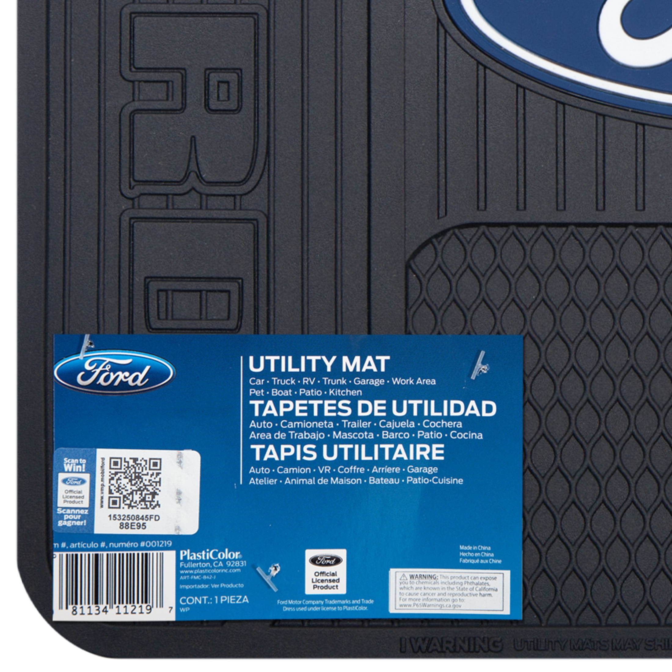 Global Industrial Rubber Universal Utility Mat, Black 98L x 71W