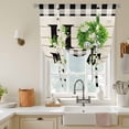 thumbnail image 2 of Tie Up Curtains for Windows Eucalyptus Leaf Bow Tie Wreath Valance Adjustable Balloon Curtain Wood Plaid Home Tie Up Shades for Kitchen Living Room Bedroom Privacy Curtain Drape 34x45 Inch, 2 of 9
