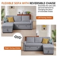 thumbnail image 6 of Soscana Sectional Sofa with Reversible Storage Chaise,Sleeper Sofa Couch Pull Out Bed 2 in 1,3 Seat L Shaped Sectionals with Side Pockets for Living Room Apartment Office Studio,Light Gray, 6 of 7