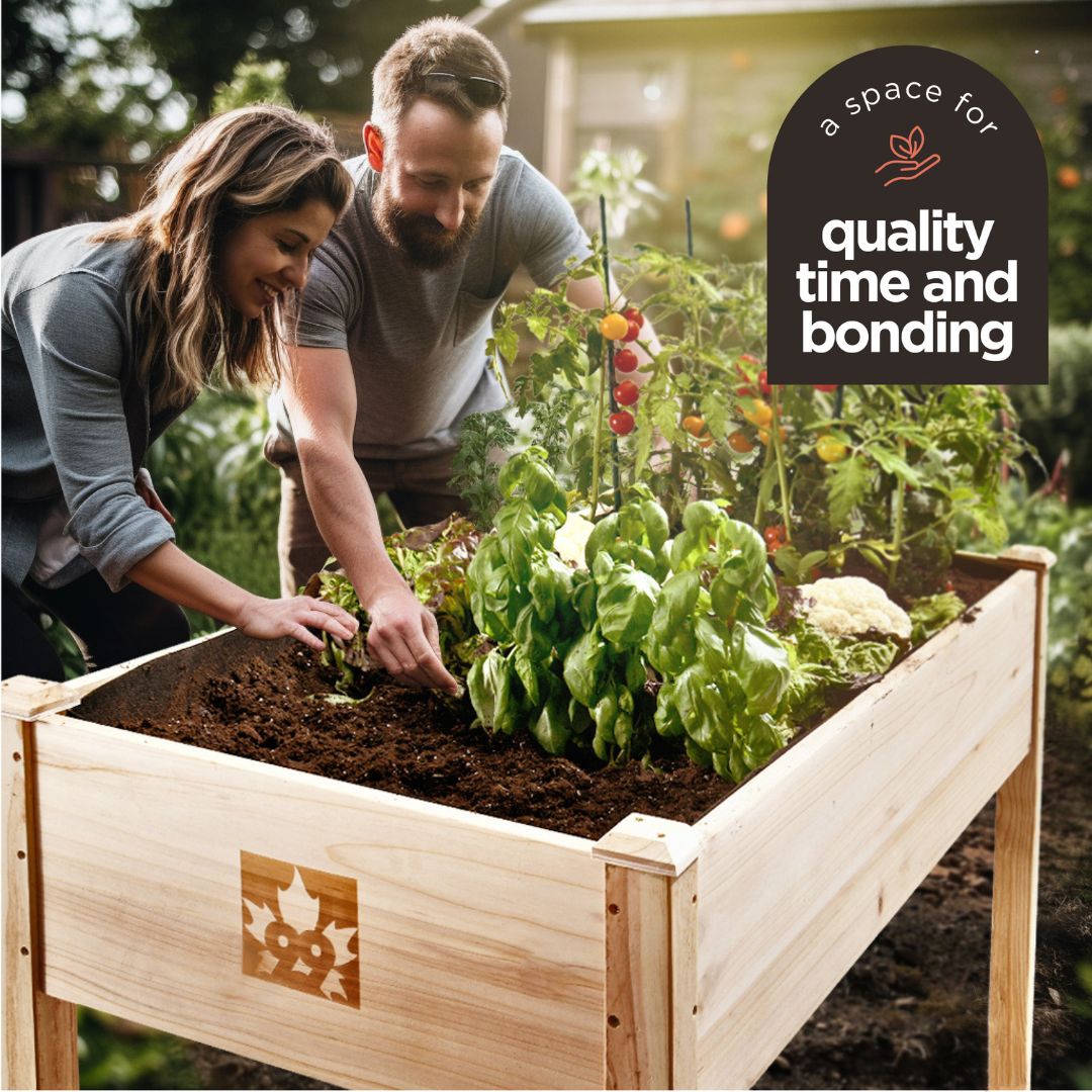 Raised Garden Bed - Elevated Wood Planter Box with Bed Liner for Backyard, Patio, Deck, Balcony - Natural Cedar Raised Planter Box with Legs Maple99