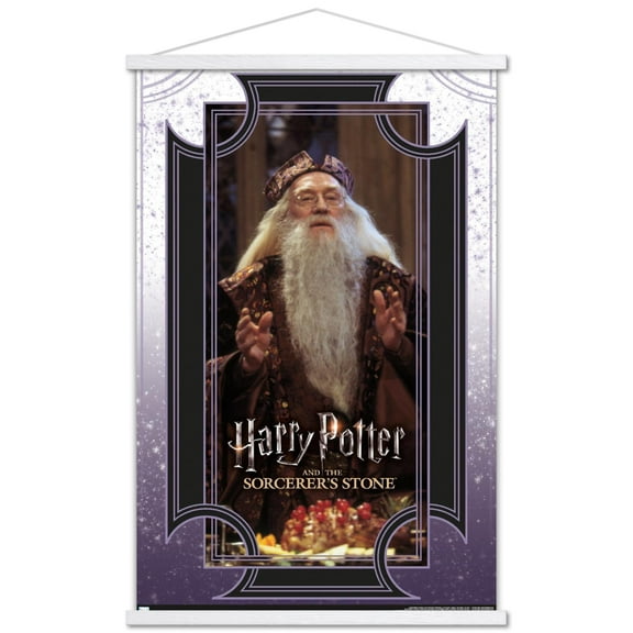 Harry Potter and the Sorcerer's Stone - Dumbledore Wise Wall Poster with Wooden Magnetic Frame, 22.375" x 34"