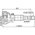 thumbnail image 2 of Febest INNER CV JOINT RIGHT 29X28X26 # 2711-XC90WDRH OEM 36001217, 2 of 2