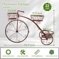 thumbnail image 3 of Neatifyes Tricycle Plant Stand - Flower Pot Cart Holder - Ideal for Home, Garden, Patio - Great Gift for Plant Lovers, Housewarming, Mother’s Day - Parisian Style (Bronze), 3 of 6