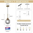 thumbnail image 3 of KCO Lighting Modern Smoke Gray Pendant Light Vintage Globe Hanging Lamp for Bedroom, 3 of 9