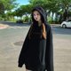 thumbnail image 3 of Sudadera con capucha y alas de diablo para mujer, informal, holgada, de manga larga, 3 of 5