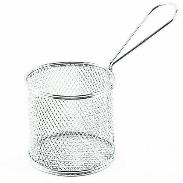 CC TOY Deep Fry Basket Small Round Frying Strainer Basket French Chip Fryer for Canteen