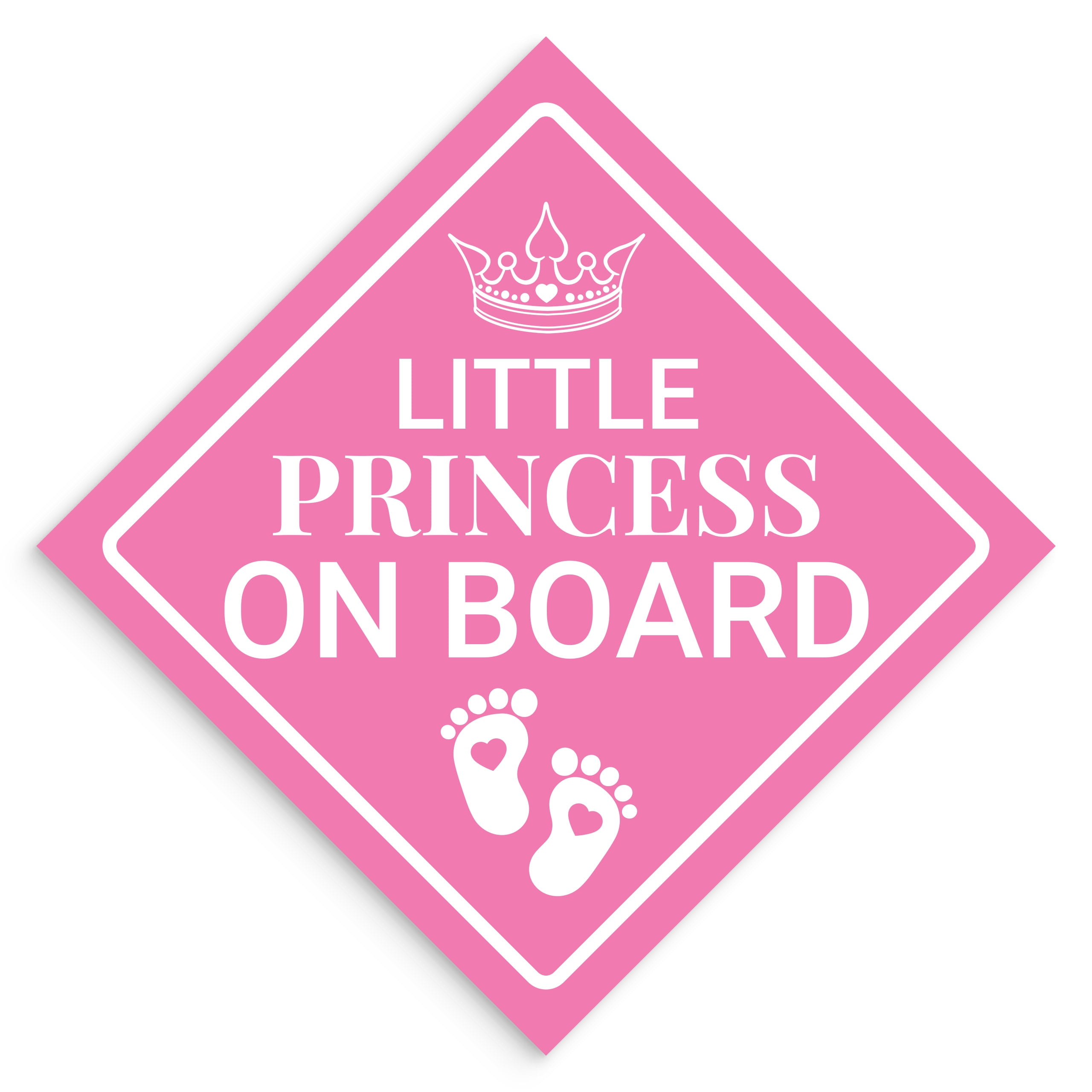 Non Personalised Mummy's Princess Star Shaped Baby On Board Car Sign Pink 