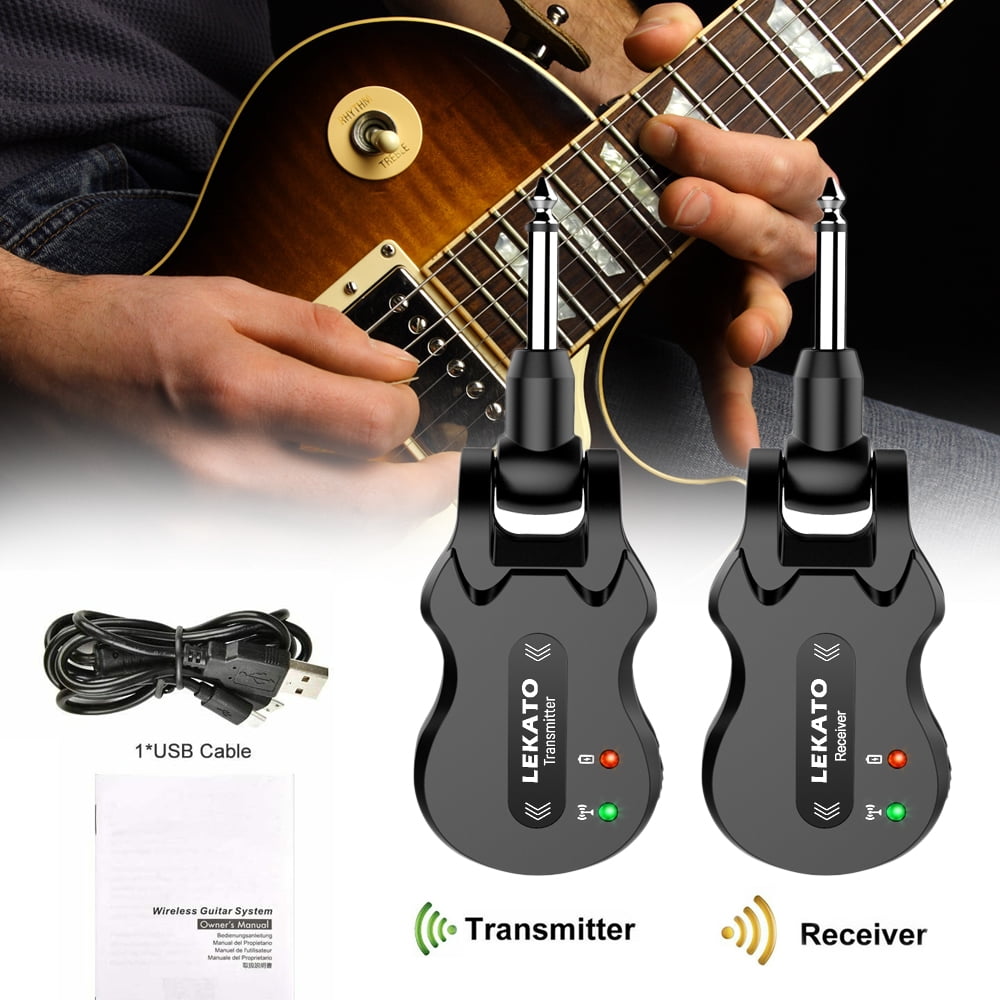 Lekato Wireless Guitar System 5.8 Ghz Stereo Receiver with USB cable 48K/24bit high quality signal