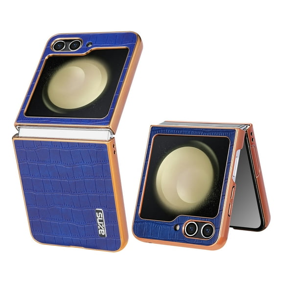 Allytechgroup Galaxy Z Flip 7 Phone Case, Stylish Crocodile Pattern Slim Fit Shockproof Anti-Scratch Bumper Lightweight Case Cover for Samsung Galaxy Z Flip 7, Blue