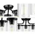 thumbnail image 2 of Progress Lighting Lassiter 3-Light Semi-Flush Mount, Matte Black, Clear Glass Shades, 2 of 7