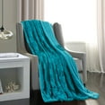thumbnail image 5 of Chanasya Super Soft Fuzzy Faux Fur Elegant Rectangular Embossed Throw Blanket | Fluffy Plush Sherpa Cozy Microfiber Turquoise Blanket for Bed Couch Living Room Fall Winter Spring (50" x 65") - Skyteal, 5 of 10