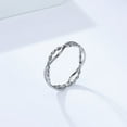 thumbnail image 3 of PAMTIER Interwoven Stainless Steel Ring for Women Braided Design Stackable Cute Minimalist Jewelry Silver Size 6, 3 of 5