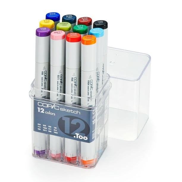 Copic® Sketch Marker Set, 12-Colors, Basic - Walmart.com - Walmart.com
