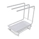 thumbnail image 2 of Soporte de esponja con bandeja de drenaje de secado rápido, fondo hueco, estante de secado de paños de cocina a prueba de herrumbre para fregadero de cocina y baño, color blanco, 2 of 10