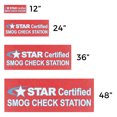 thumbnail image 3 of Star Certified Smog Check Station Vinyl Decal 36 Inch x 14 Inch Weatherproof Heavy-Duty Adhesive Backing | Vehicle Maintenance, Reliable Services, Professional Signage | Made in USA, 3 of 6
