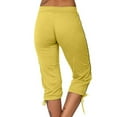 thumbnail image 7 of lmcalzta Womens Capri Pants Summer Elastic Drawstring Joggers Loose Comfy Cotton 2025 Cropped Trousers, 7 of 7