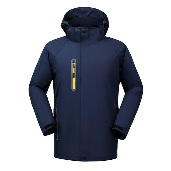 Baqcunre Winter Jackets For Men Men'S Autumn And Winter Plush Windproof Solid Color Stormsuit Large Hooded Casual Jacket Blazer For Men Tops For Men A L