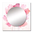 thumbnail image 2 of Designart "Fragile Pink Hibiscus Blossom Blooming Watercolor" Flowers Square Mirror For Wall Decor - Large Pink Square Mirror Printed Wall Decor - Traditional Square Living Room Mirror, 2 of 5