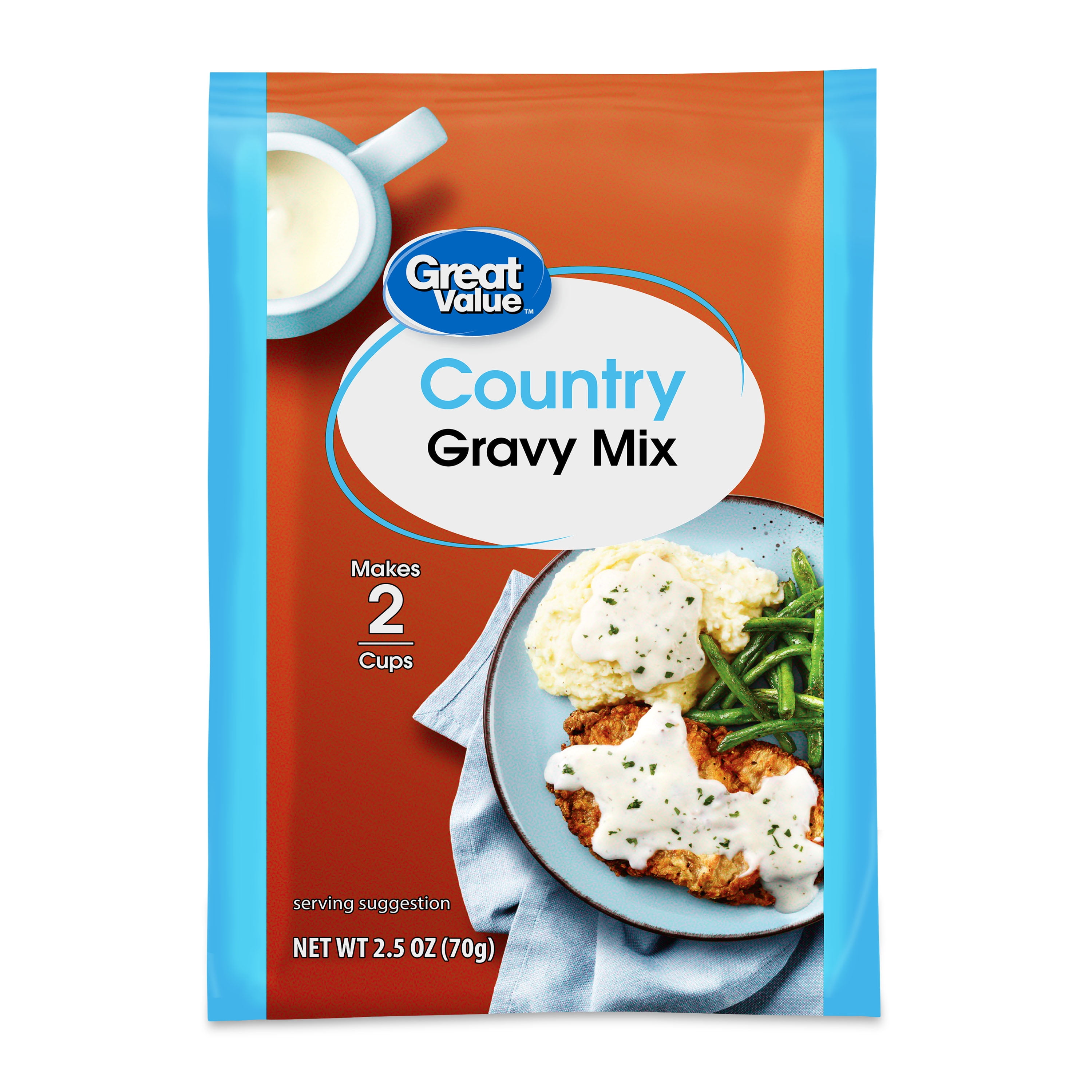 (4 pack) Great Value Country Gravy Mix, 2.5 oz Packet