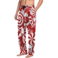 thumbnail image 5 of Men's Pajama Pants with Pockets Sleepwear Lounge Pants Stretch Casual Red Candy Christmas, 5 of 7